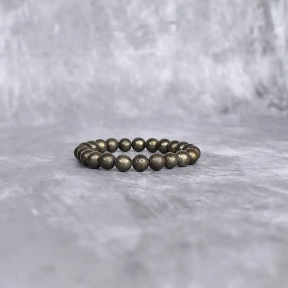 Evil Eye Minimal Pyrite Bead Bracelet