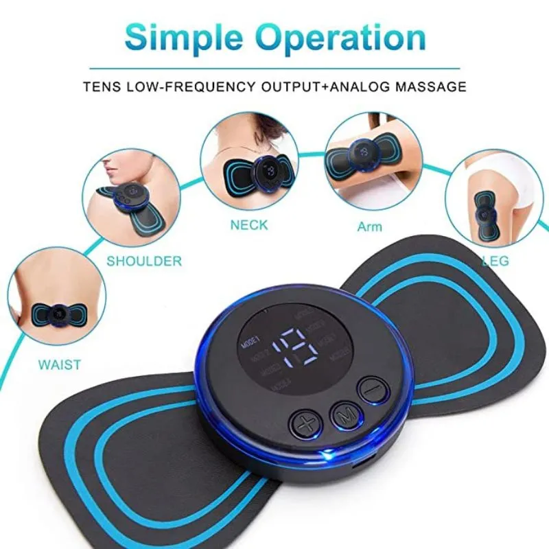 Portable Mini Electric Neck Back Body Massager|Cervical Electric Massager|Muscle Stimulator Therapy Pressure Pain,Shoulder Massager Cervical Massage Patch Stimulator Cervical Spine Relaxation,