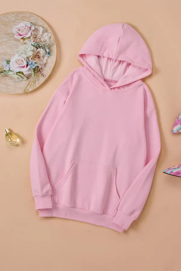 Kangaroo-Pocket Long-Sleeve Hoodie