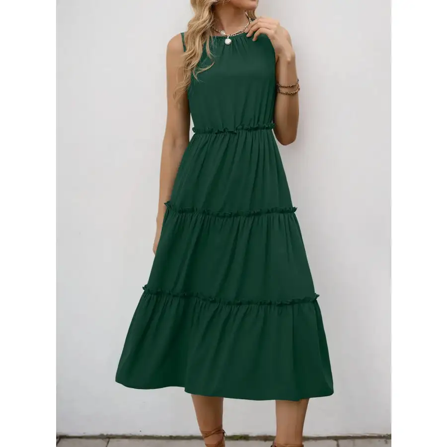 Frill Tiered Midi Dress