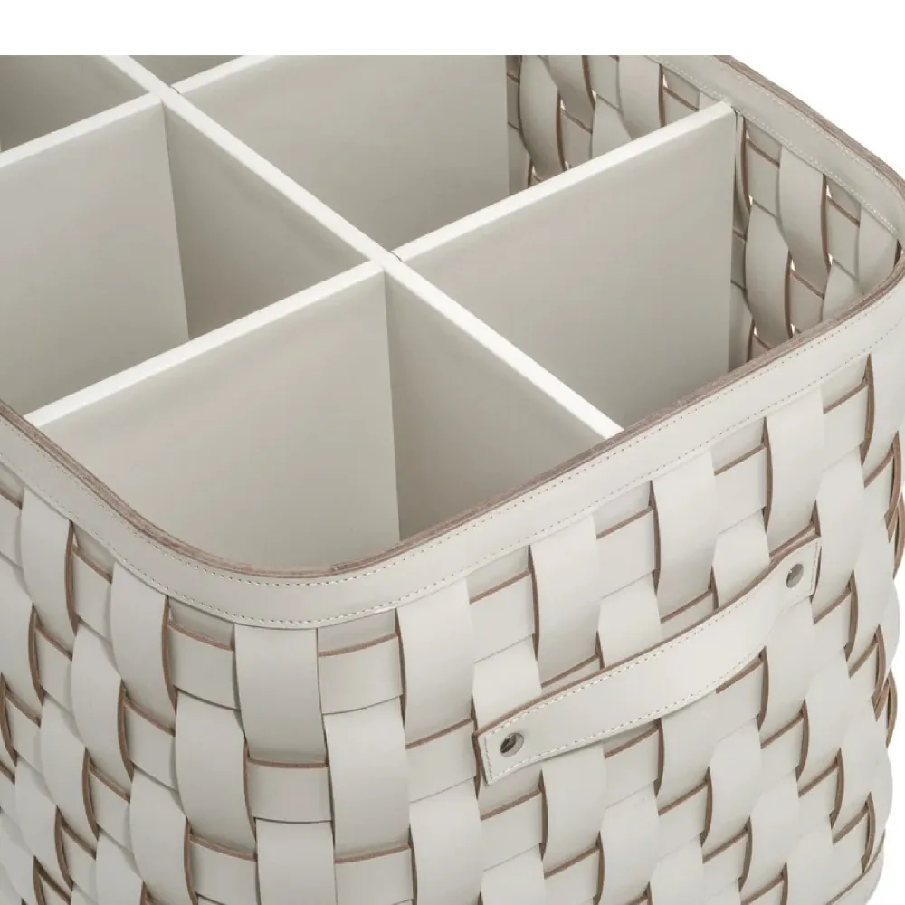 Woven Leather Shoes Basket