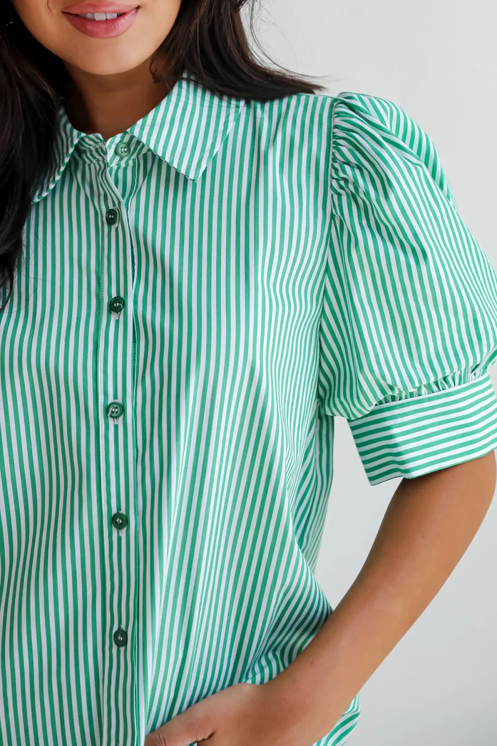 Green Striped Blouse