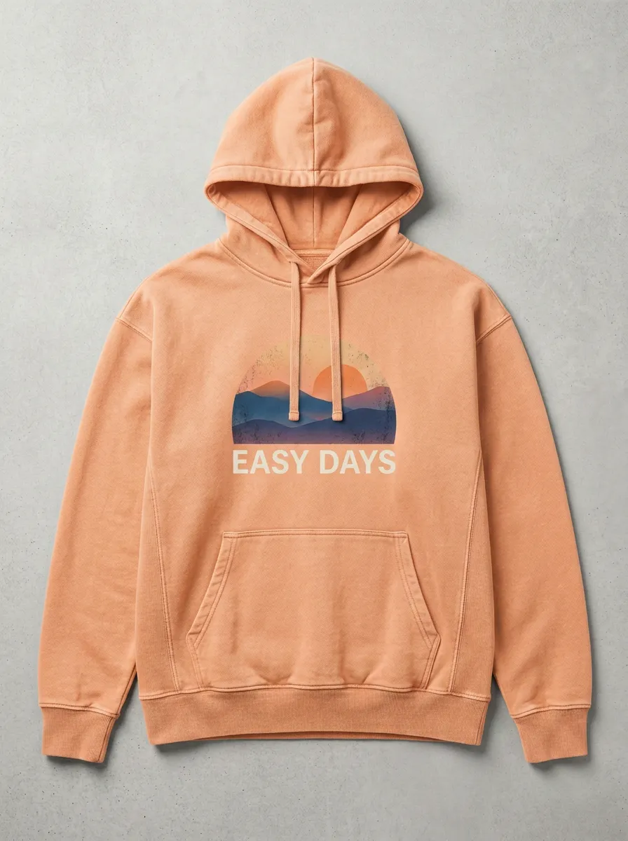 Unisex  Nature Lover Sunset Mountain Print Hoodie