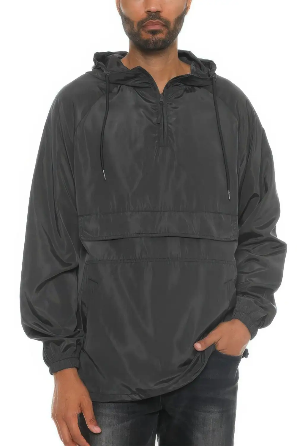 Color Block Pullover Anorak Jacket