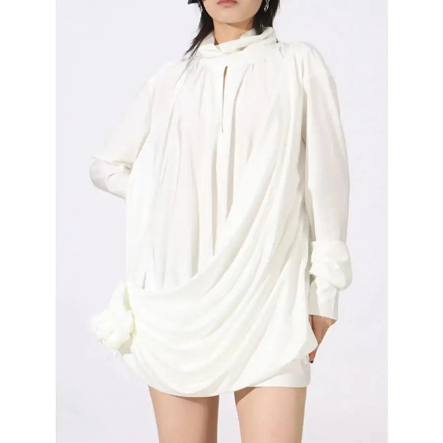 Ruched Long Sleeve Mini Dress