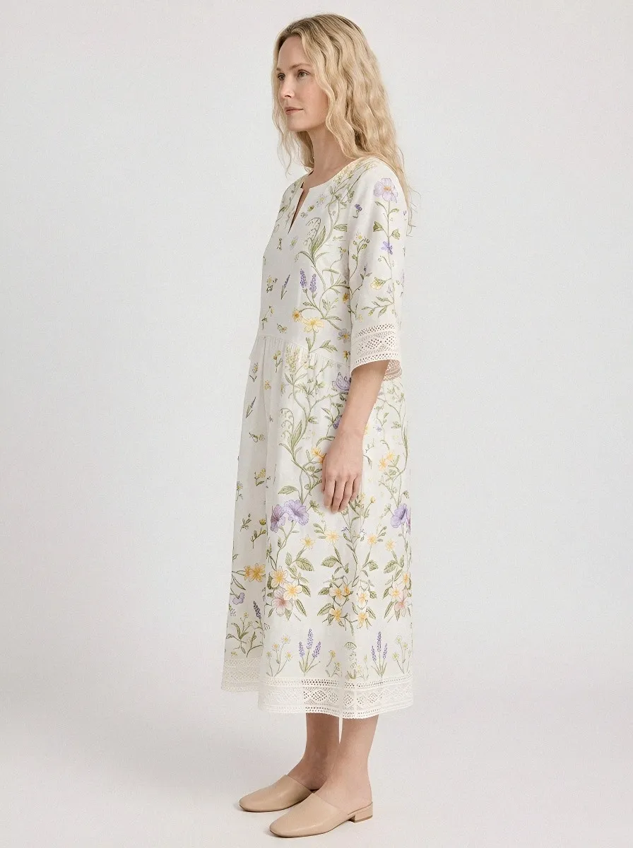 Women's Summer Vacation Wildflower Floral Printed Dress