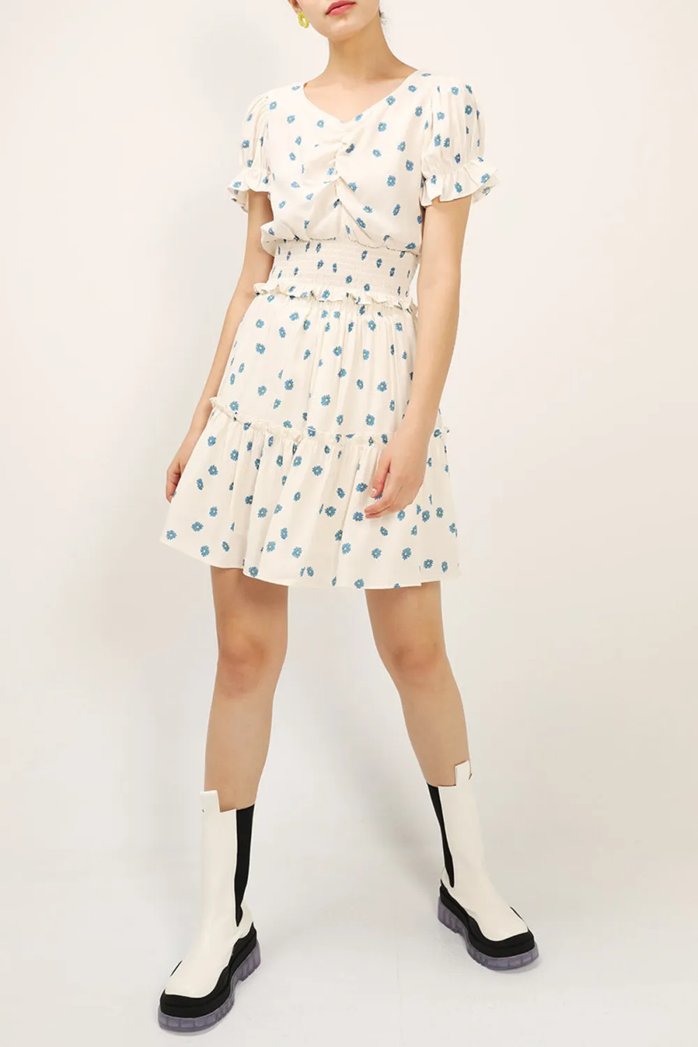 Printed Smocked Top