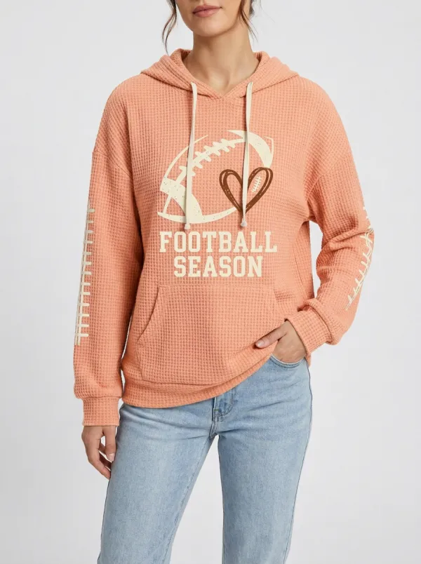 Football Graphic Casual Hoodie