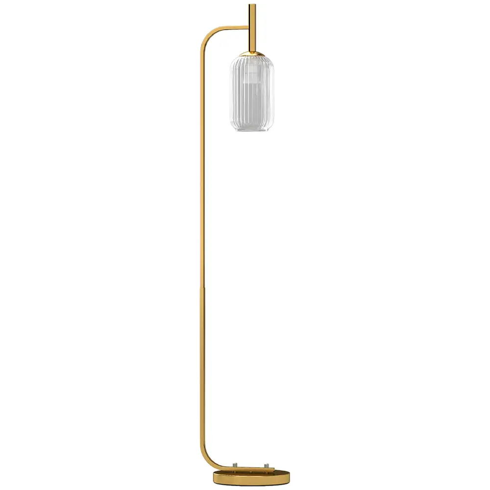Everyday LED Foot Switch Glass Shade Standing Floor Lamp