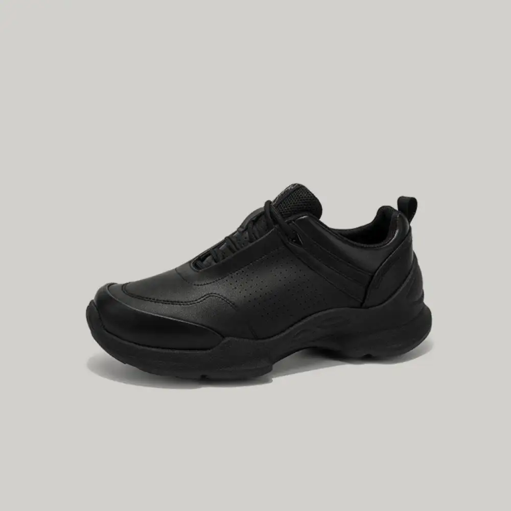 PU Leather Platform Chunky Sole Lace Up Casual Sneakers