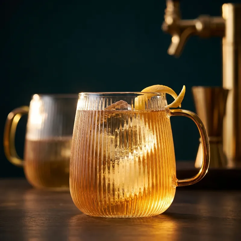 Ribbed Glass Mugs