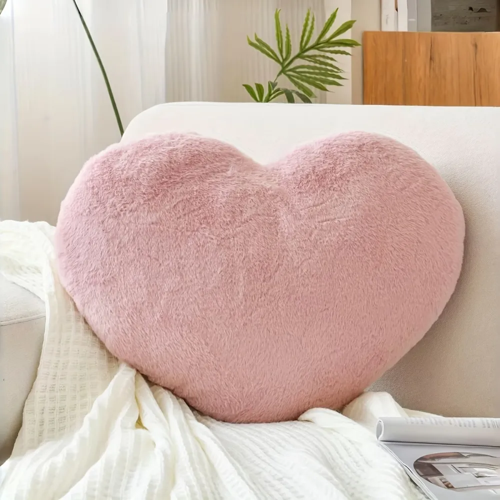 Soft Heart Plush Pillow