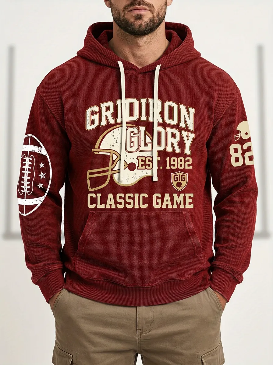 Men's American Football Gridiron Glory Helmet Printed Hoodie