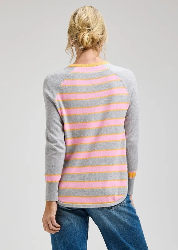 Cotton Cashmere Daisy Ribbed Sweater
