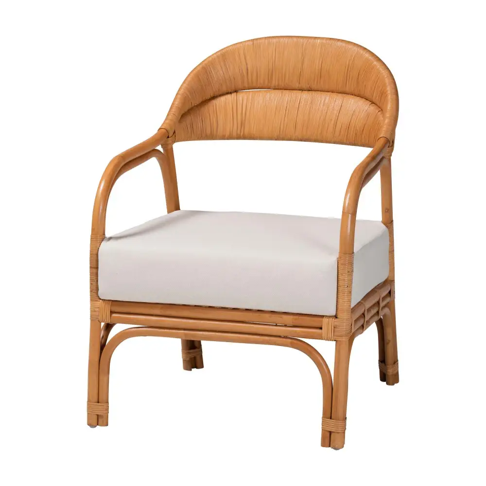Cushioned Seat Rattan Accent Chair