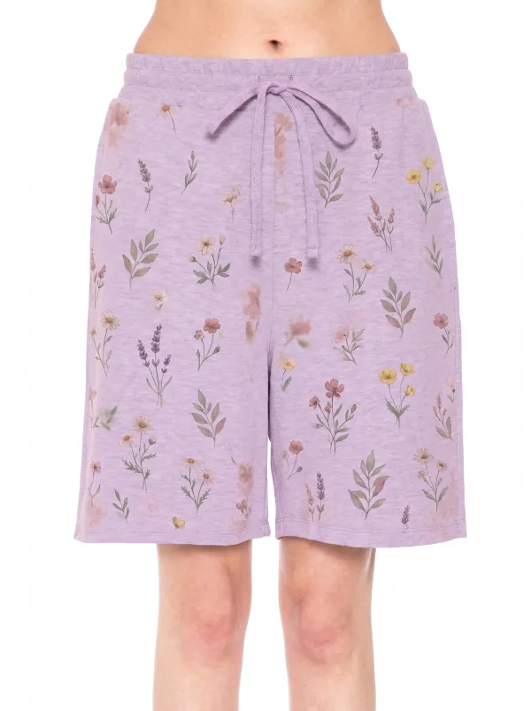 Women's Botanical Garden Wildflower Printed Lounge Shorts