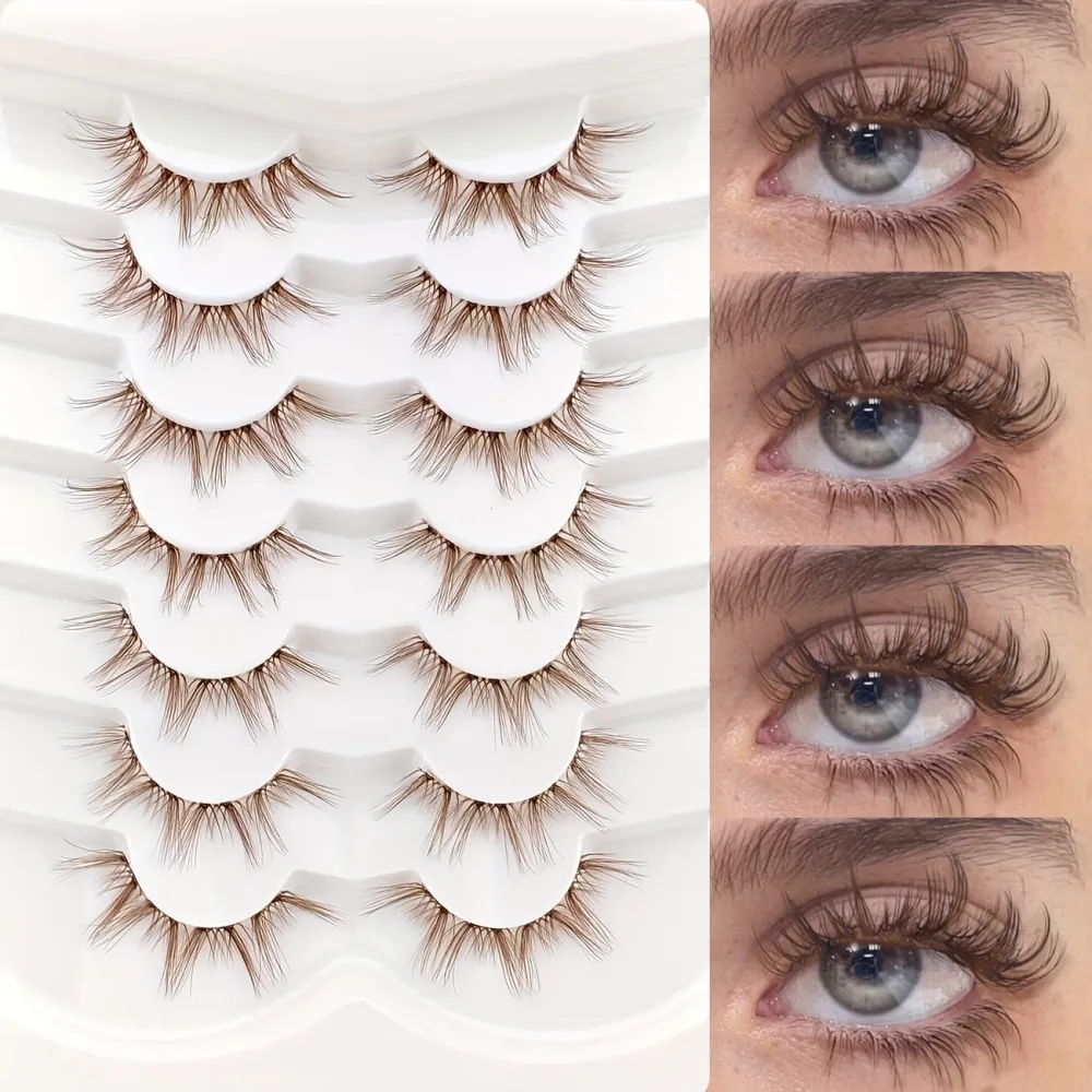 Fluffy Brown False Eyelashes