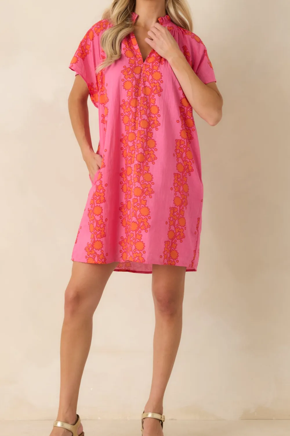 Floral Palm Mini Dress