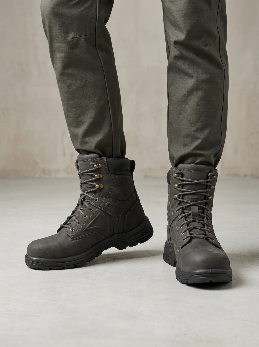 Unisex Easygoing Tactical Outdoor Leather Print Work Boots