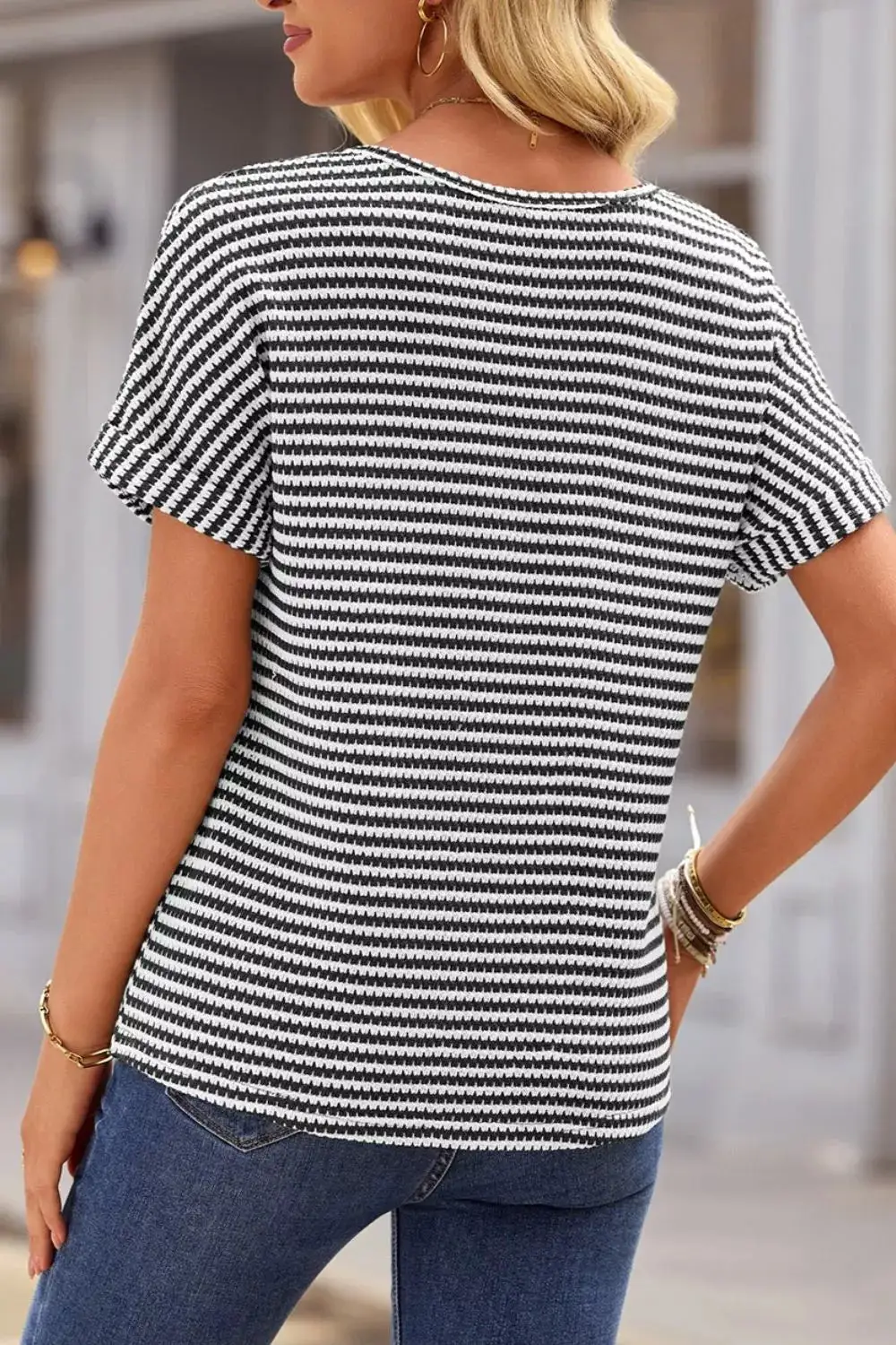 Knit Striped Blouse