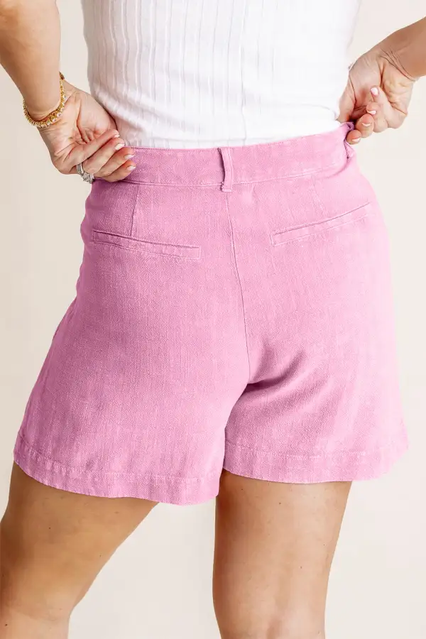 Casual Pleated Front Shorts