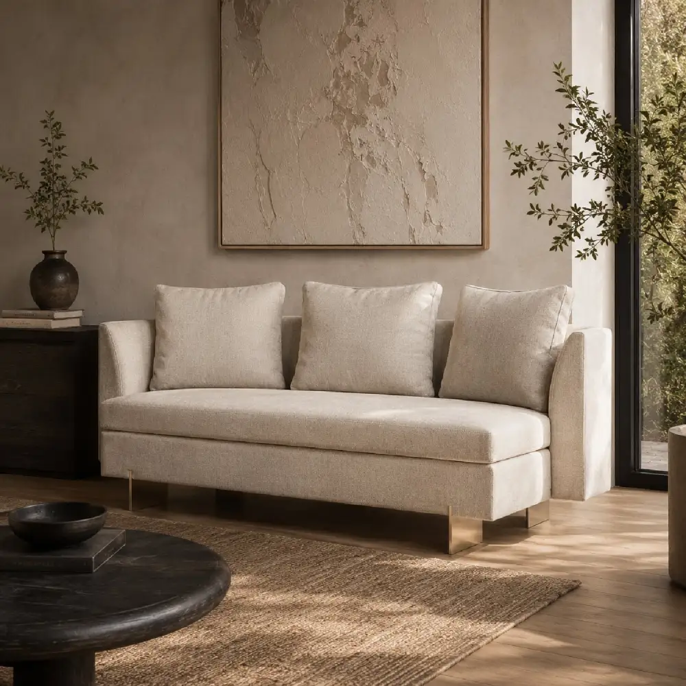 Modern Chenille Loveseat