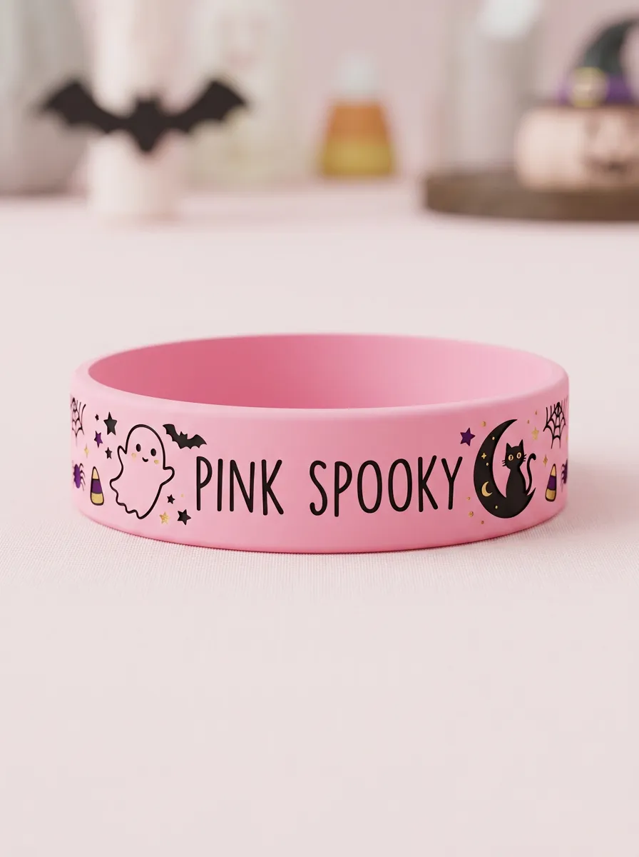 Ghost Cat Spooky Halloween Graphic Wristband