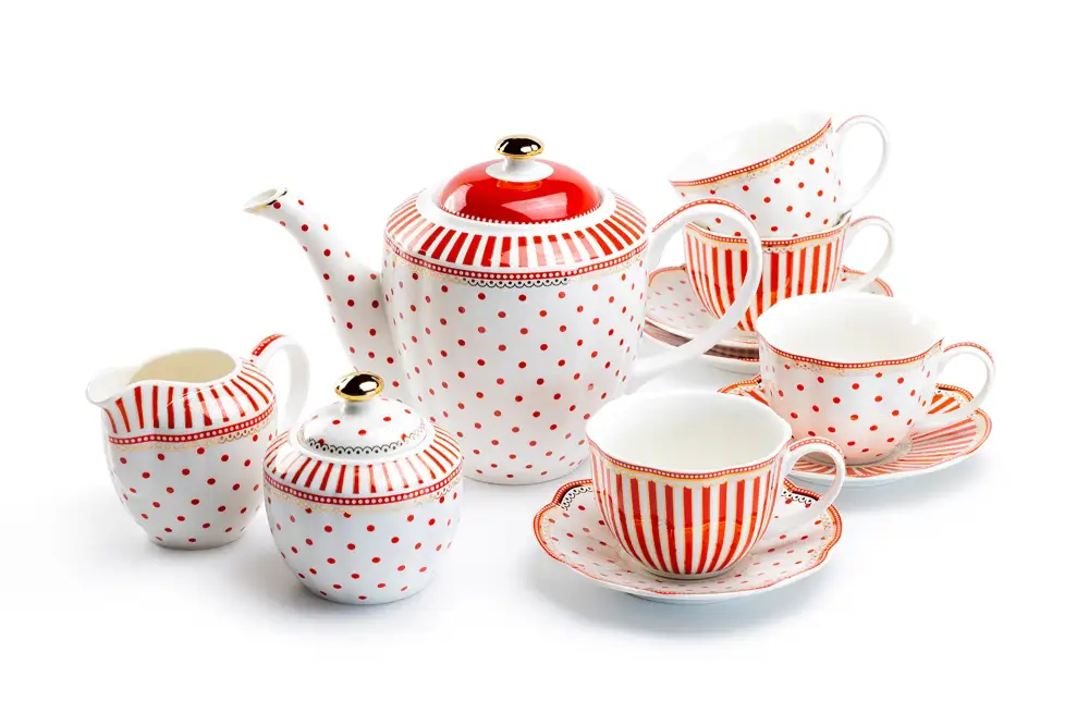 Classic Striped Dots Porcelain Tea Set