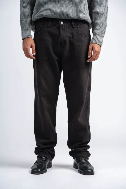 Rust Brown Straight Leg Denim Pants