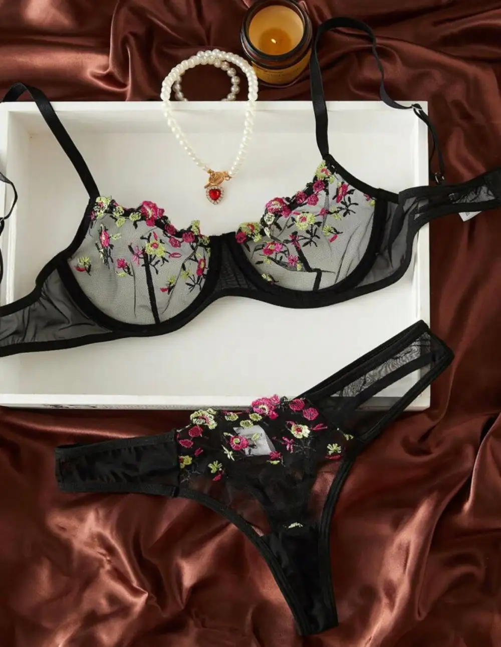 Elegant Floral Lingerie Set