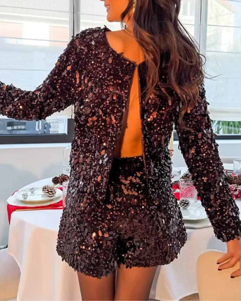 Sequin Short Pants