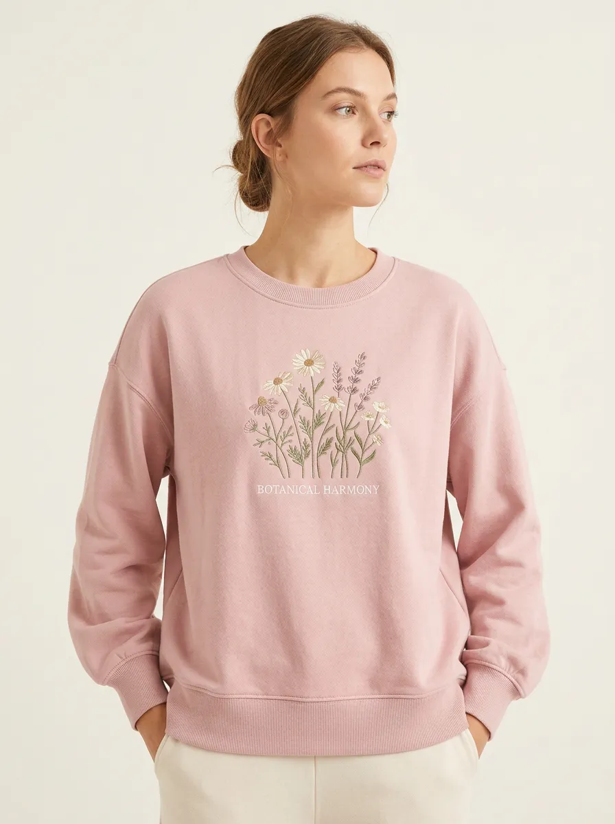 Women's Botanical Harmony Wildflower Printed Sweatshirt