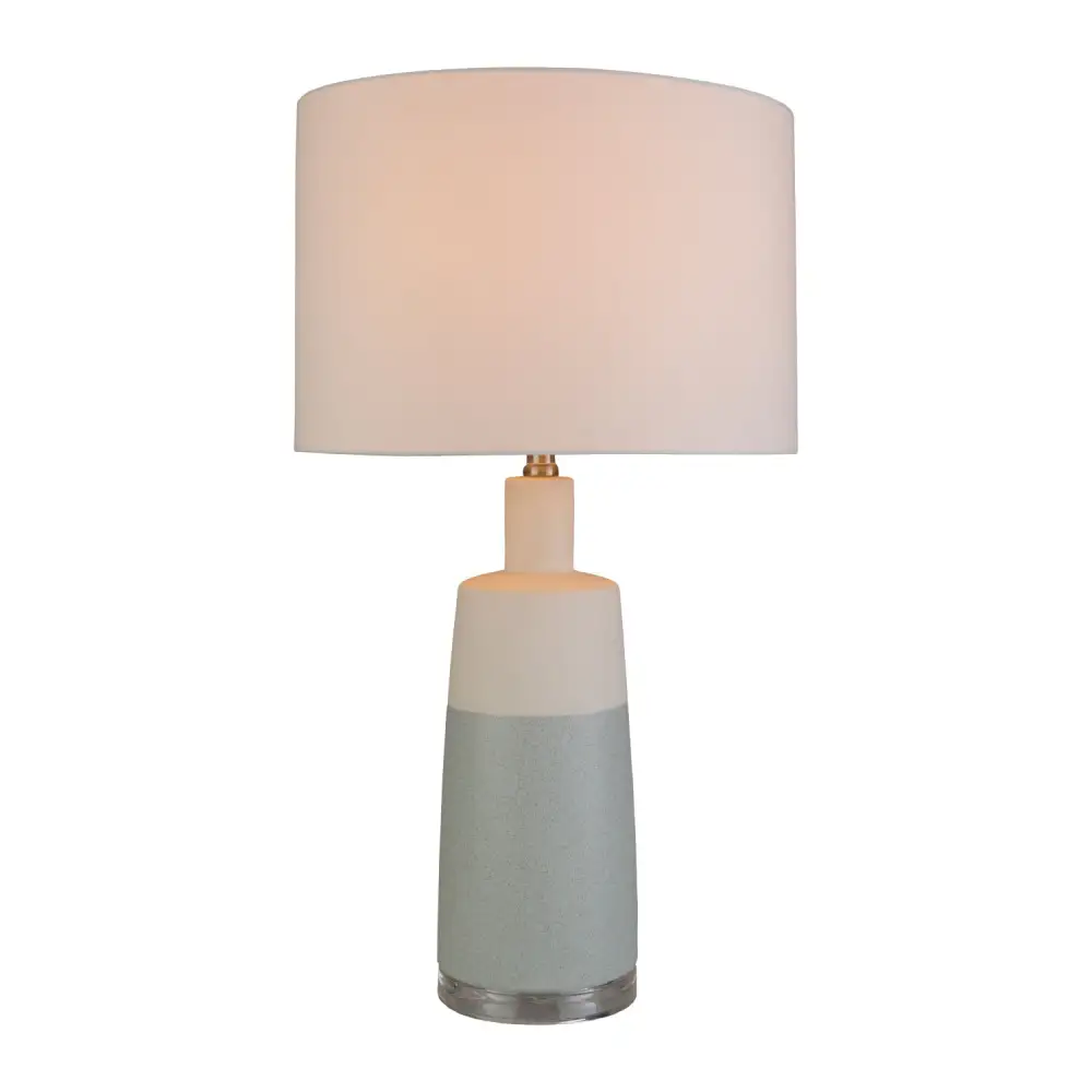 Two-Tone Linen Shade Ceramic Crystal Linen Table Lamp