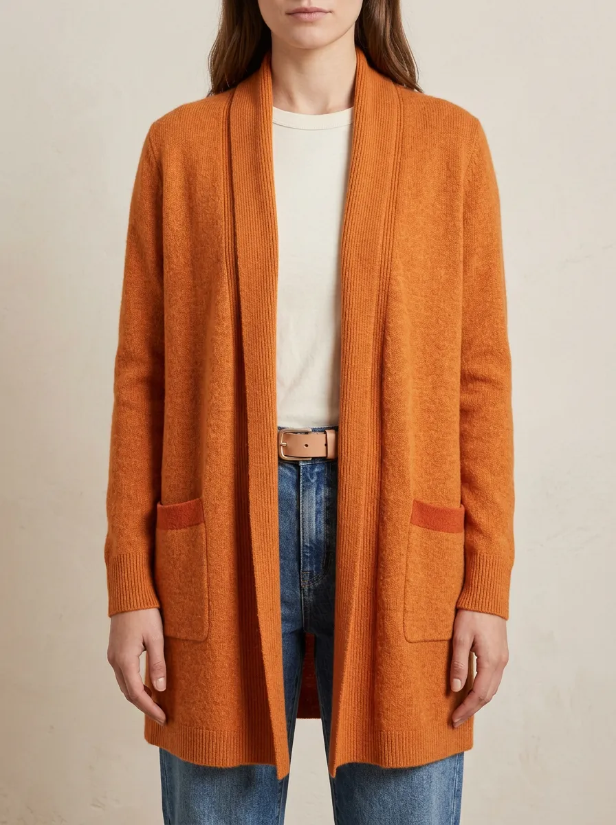 Refined Open-Front Knit Cardigan