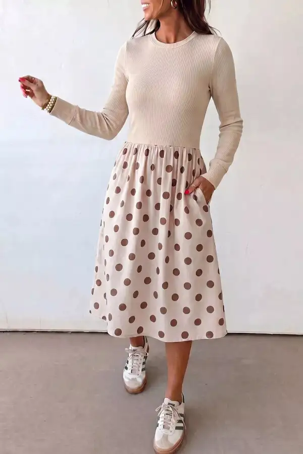 Modern Long Sleeve Midi Dress