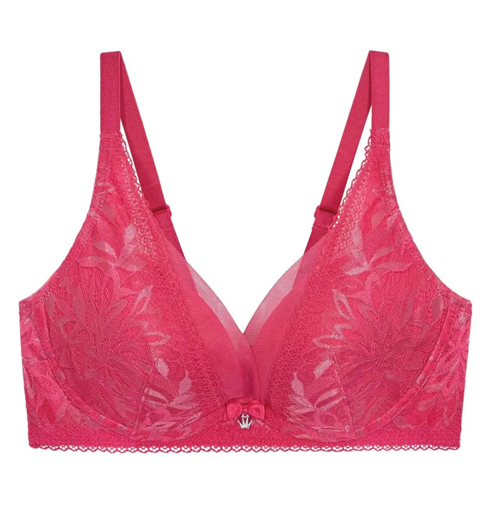 Women's Daily Non-Wired Deep-V Push-Up Lace Breathable Bra