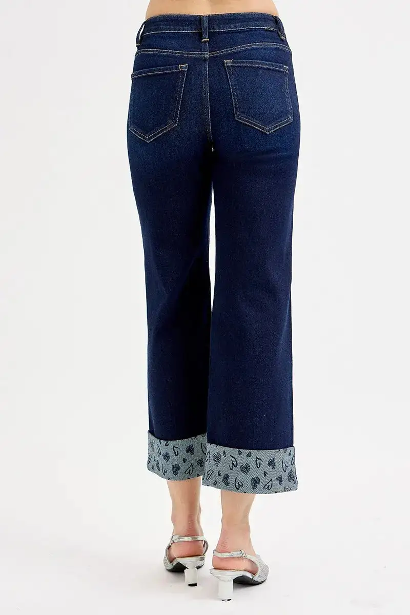 Soft Mid Rise Wide Leg Denim Jeans