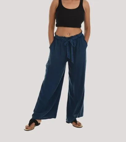 Mid Rise Soft Wide Leg Pants