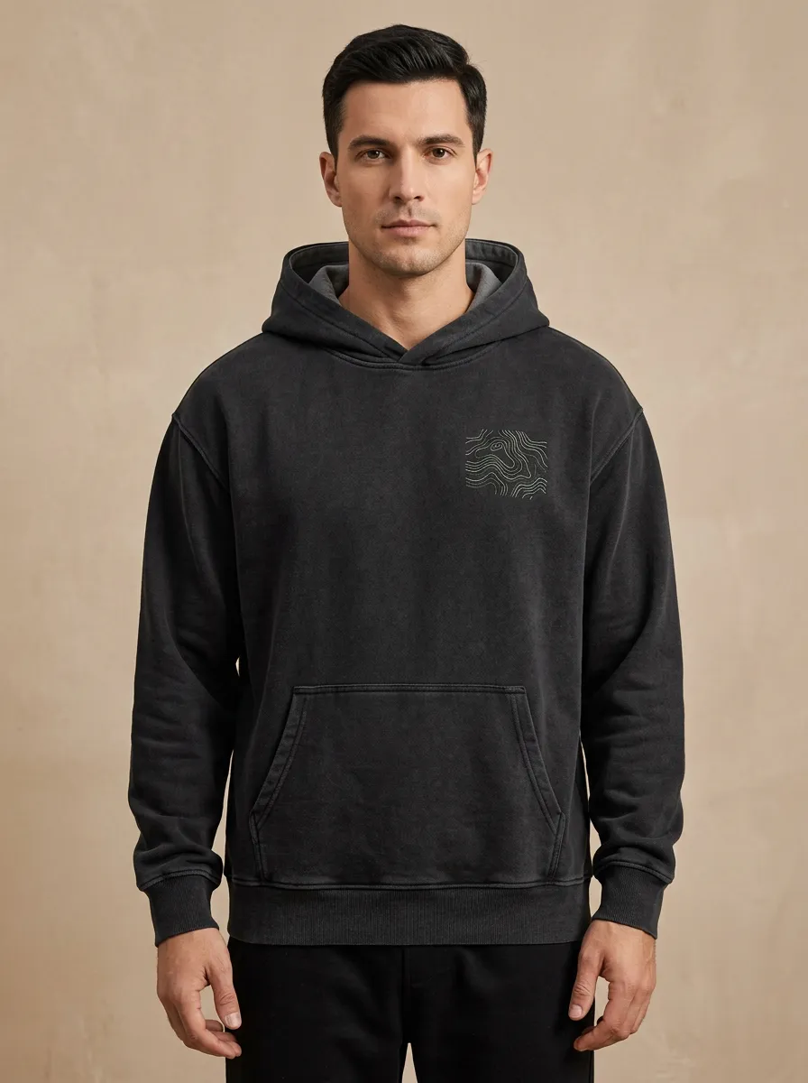 Men's Outdoor Explorer Topographic Map Print Hoodie