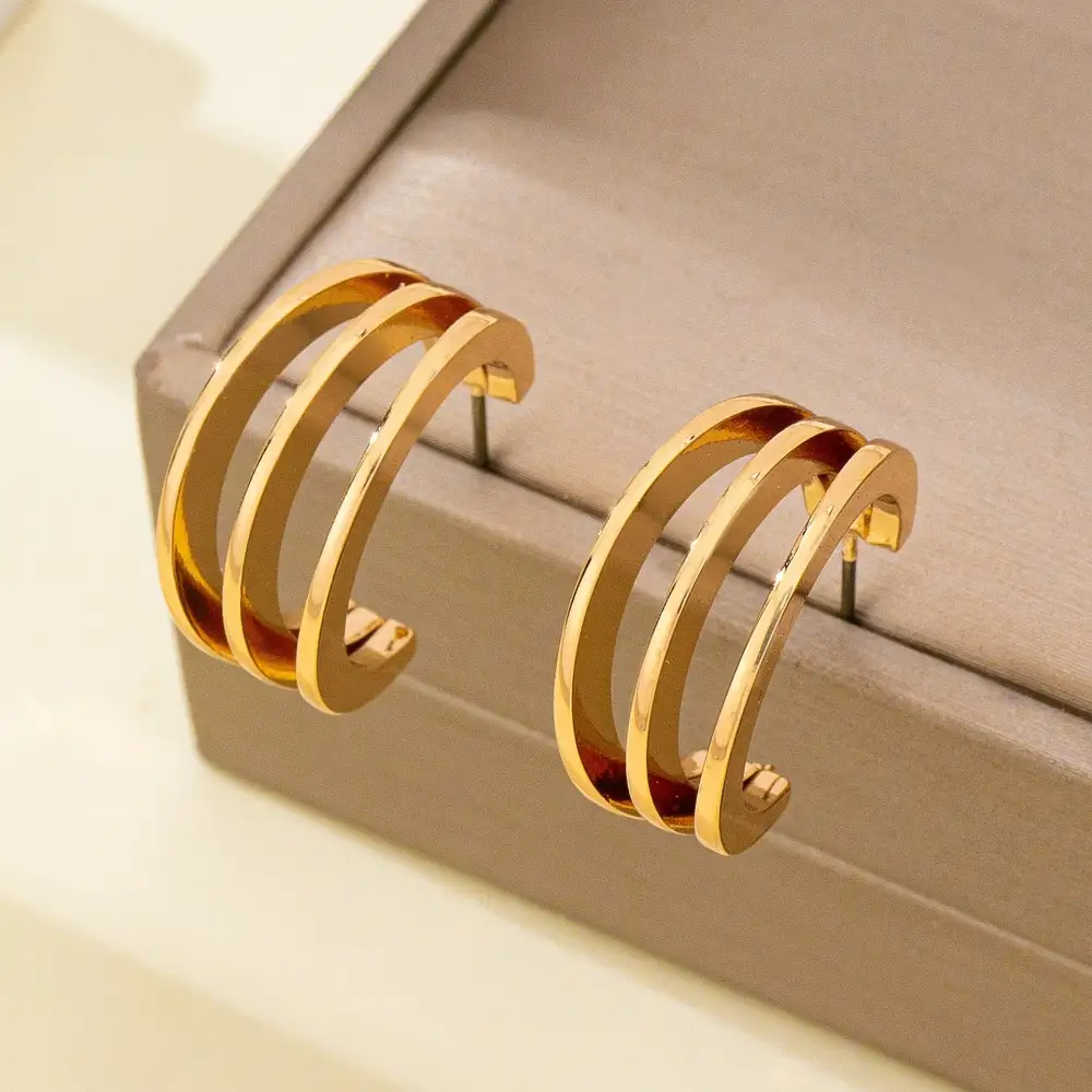 Triple Band Hoop arrings