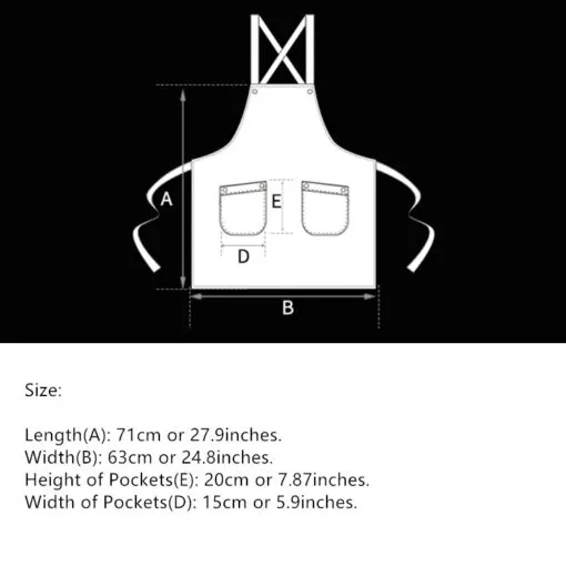 Bib Polyester Cotton Crossback Kitchen Work Apron