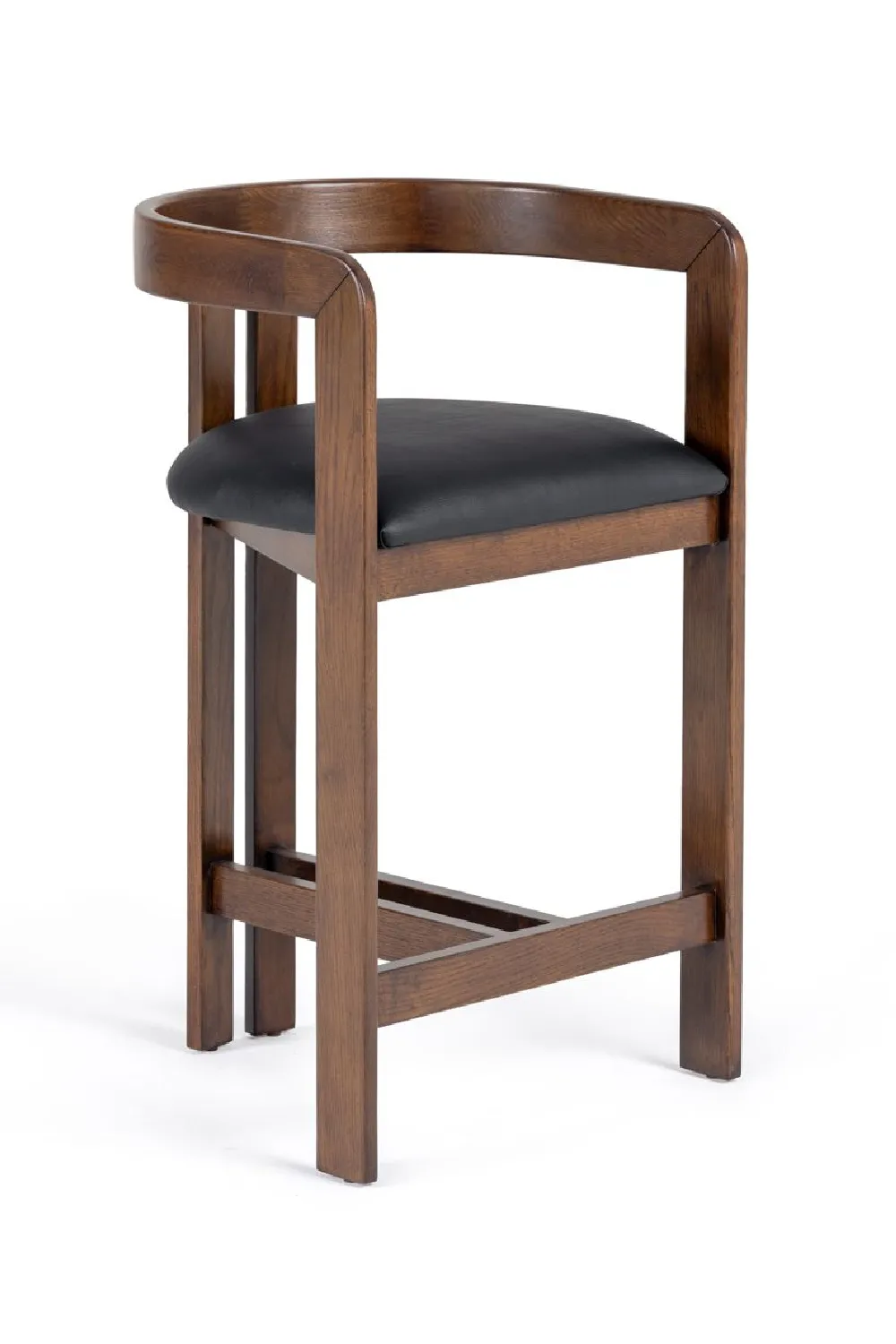 Textured Leather Vegan-Leather Counter Stool