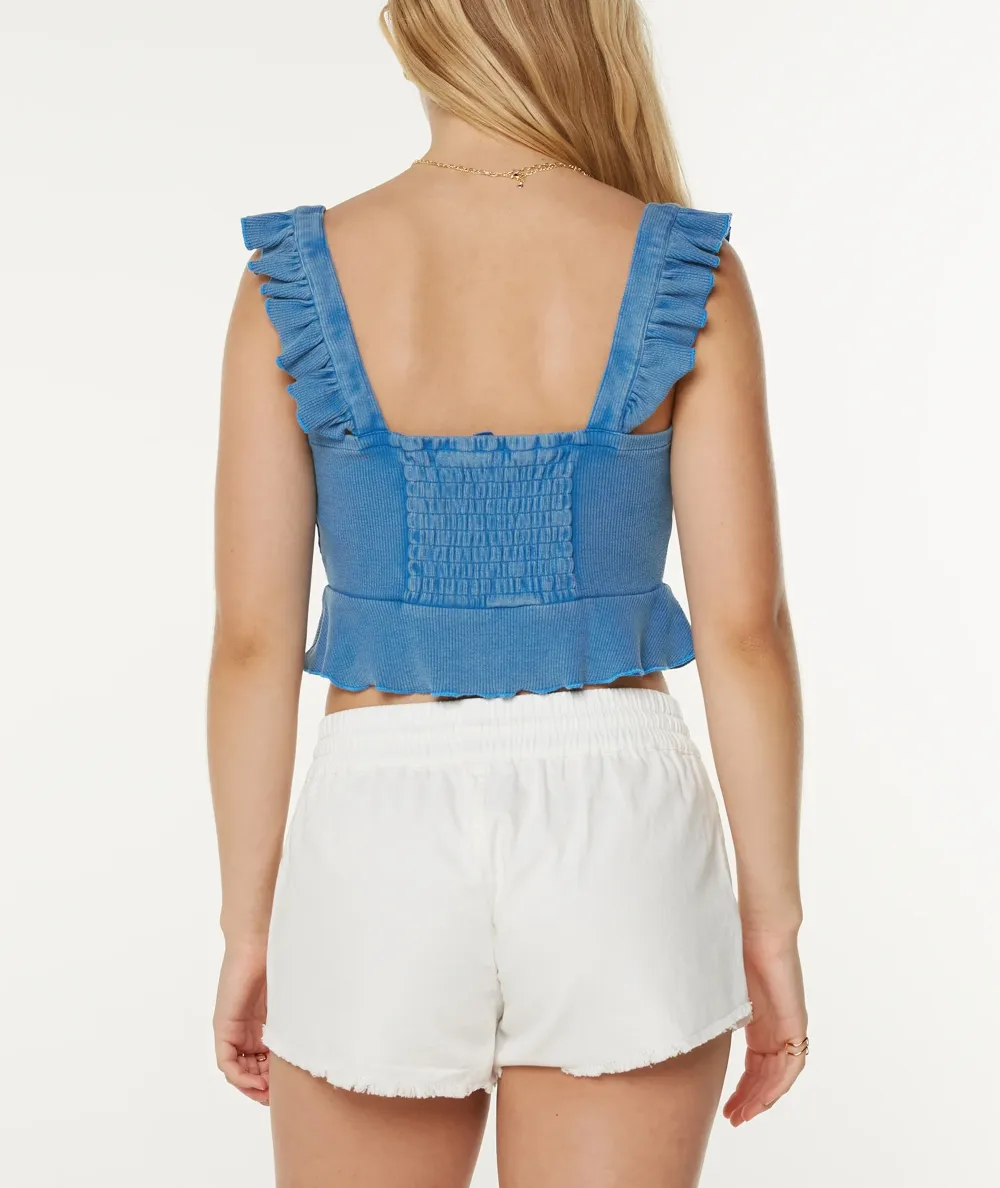 Sweetheart Neckline Ruffled Vest