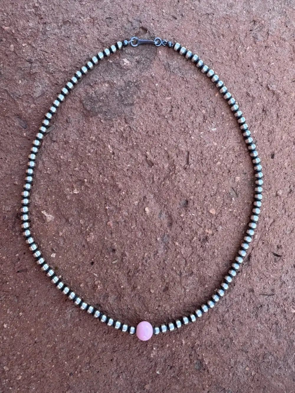 Beaded Pearl Conch Sterling Silver Necklace