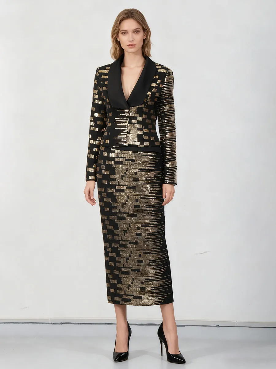 Milena Gilded Print Two Piece Set