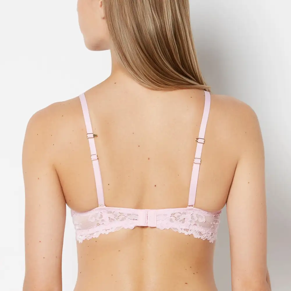 Refined Up Cup Plunge Bra With Romantic Lace