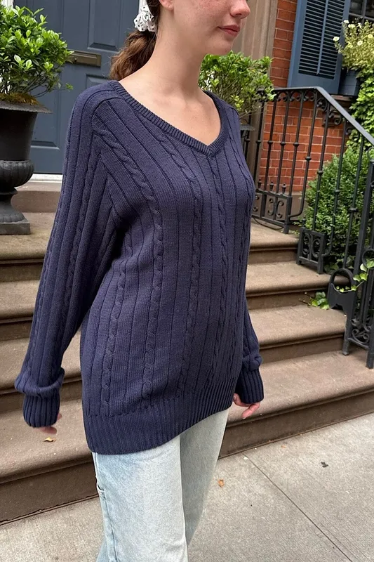 Classic Navy Ribbed Sweater