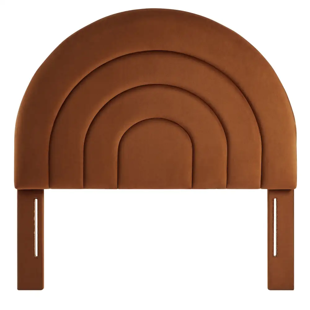 Arched Performance Velvet Headboard Streamlined Interior Profile