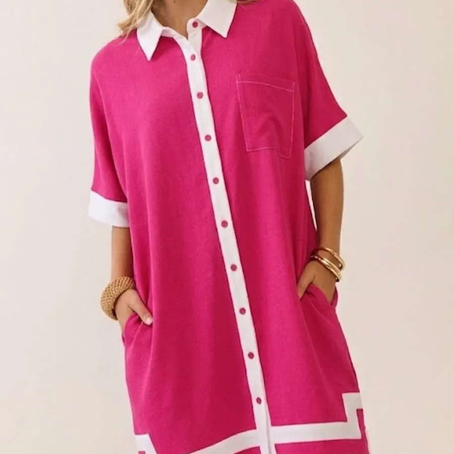 Short Sleeve Collared Dress