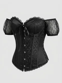 Lace-Trim Gothic-Inspired Women's Corset Top